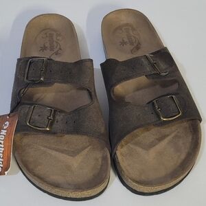 Northside Womens Brown Slide Sandals
